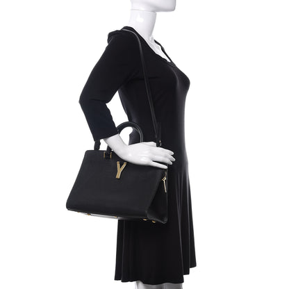 Saint Laurent Textured Calfskin Medium Classic Y Cabas Black 2 of 10