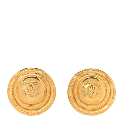 Chanel Round CC Clip On Earrings Gold 1 of 6