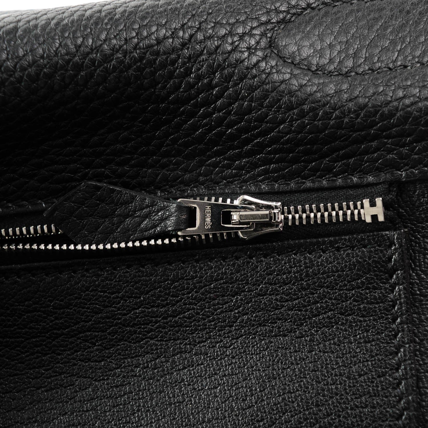 Hermes Taurillon Clemence Shoulder Kelly 40 Black 11 of 17