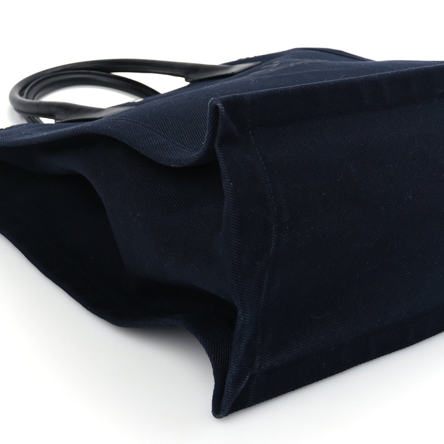 Canvas Calfskin Rive Gauche North South Noe Tote Navy Black