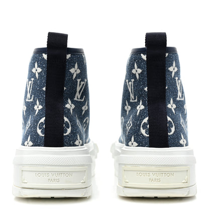 Louis Vuitton Denim Monogram Squad Sneaker Boots 35.5 Marine 4 of 9