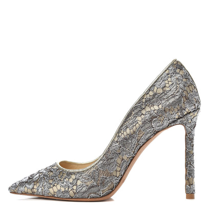 Jimmy Choo Metallic Lace Romy Pumps 36 Silver Gold 1 of 8