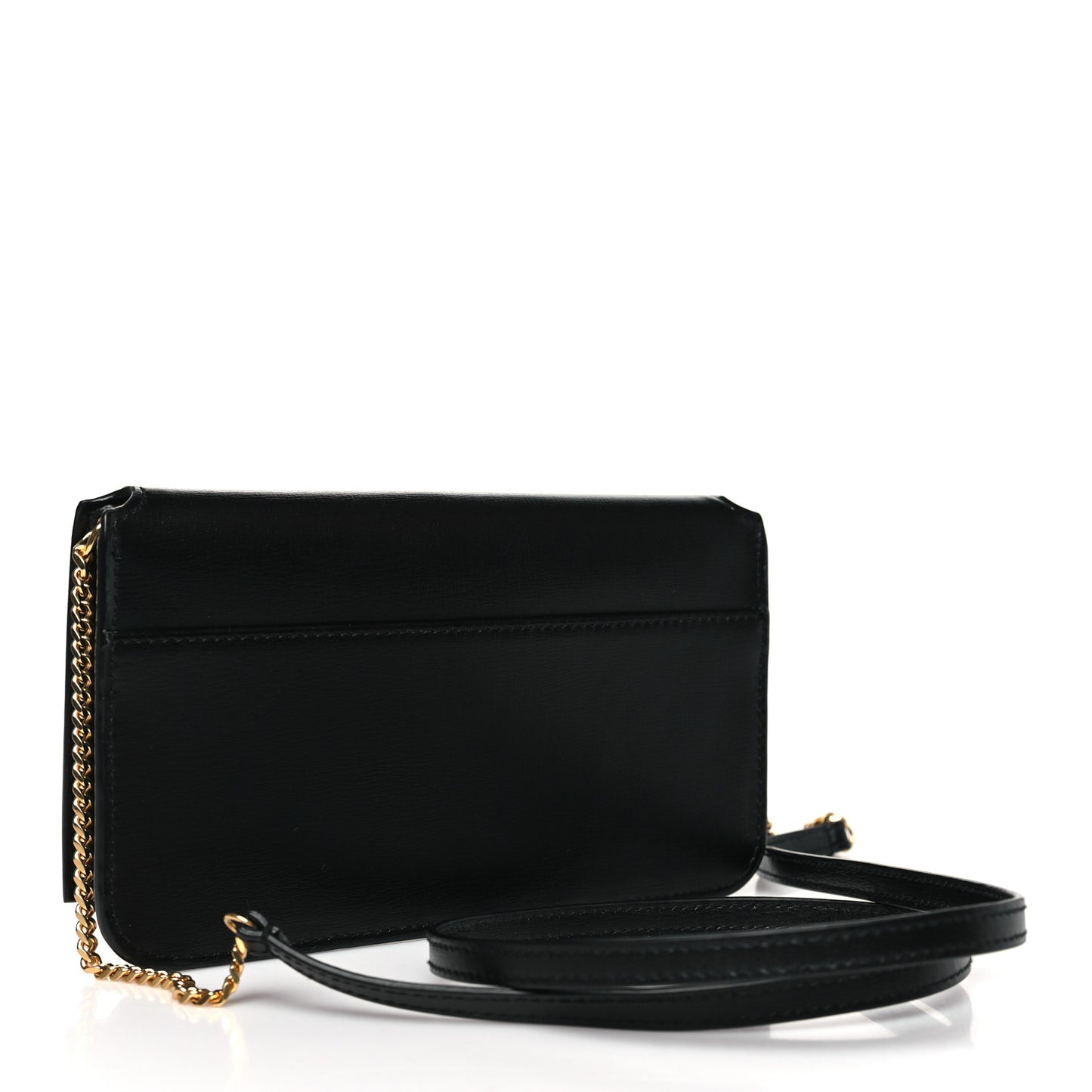 Grained Calfskin Monogram Phone Holder Crossbody Black