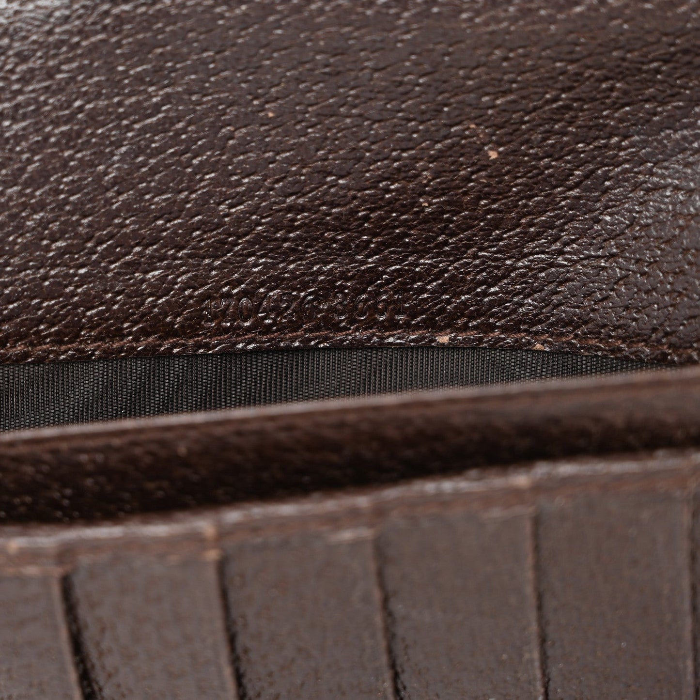 Monogram Metal Bar Chain Wallet Dark Brown