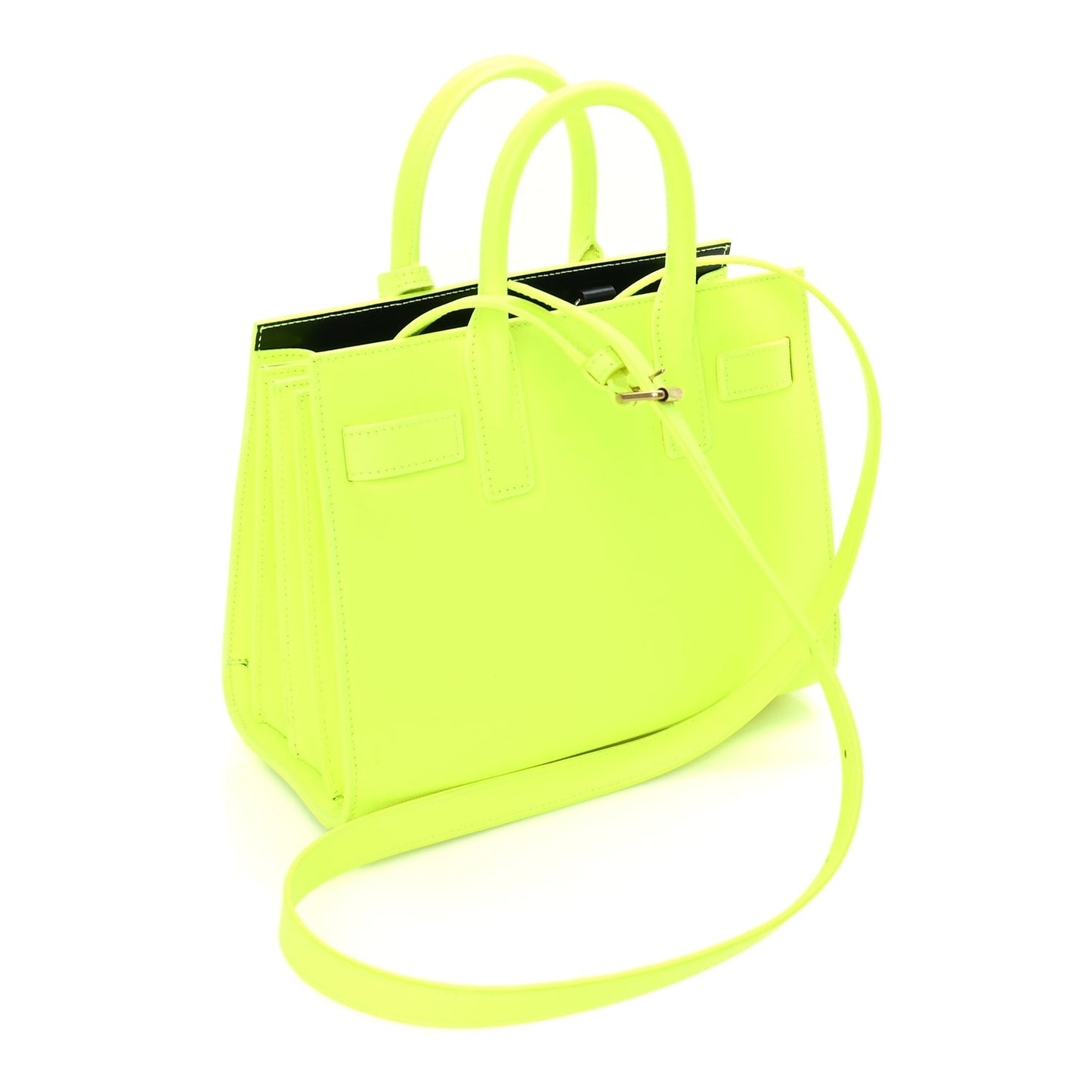 Calfskin Nano Sac De Jour Neon Yellow