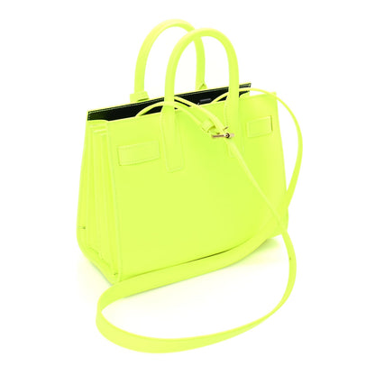 Saint Laurent Calfskin Nano Sac De Jour Neon Yellow 2 of 7