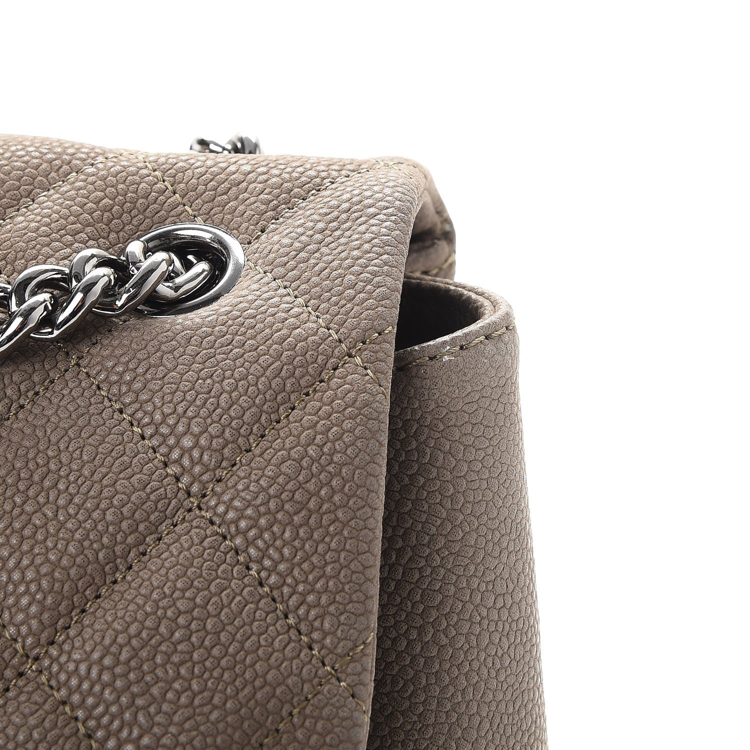 Chanel Iridescent Caviar Medium Lady Pearly Flap Khaki 11 of 14