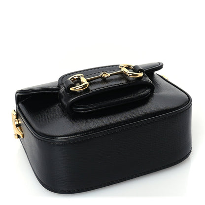 Gucci Azalea Calfskin Horsebit 1955 Super Mini Crossbody Bag  Black 3 of 8