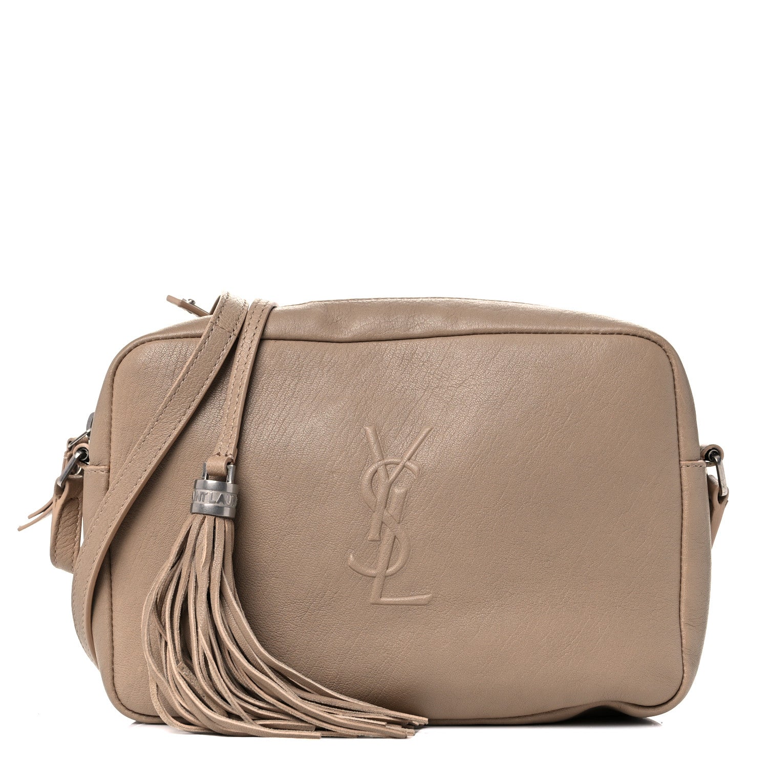 Saint Laurent Lambskin Monogram Small Lou Camera Bag Dark Beige 1 of 14