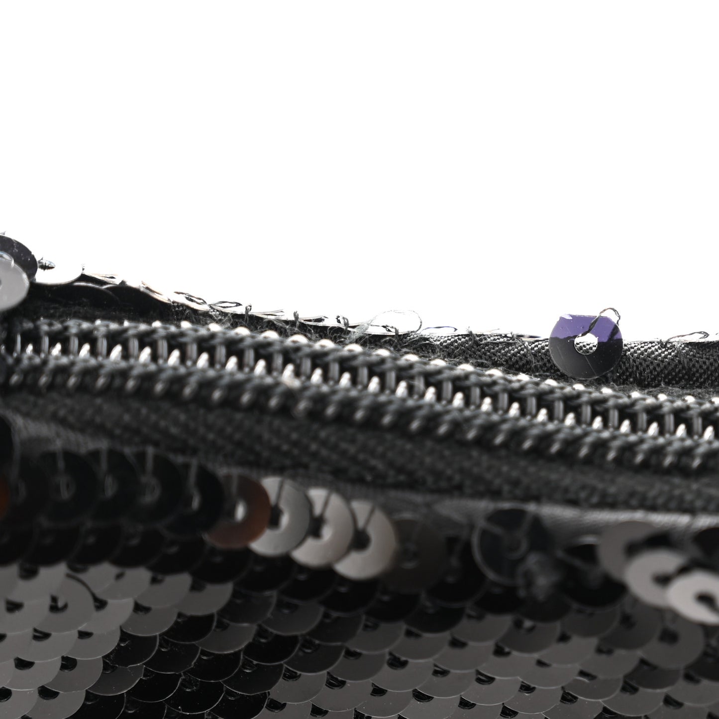 Paillettes Sequin Mini Re-Edition 2000 Bag Black White