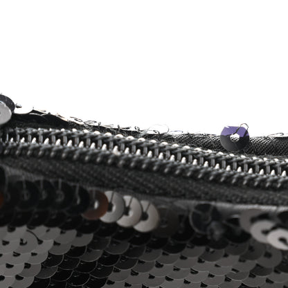 Prada Paillettes Sequin Mini Re-Edition 2000 Bag Black White 6 of 12