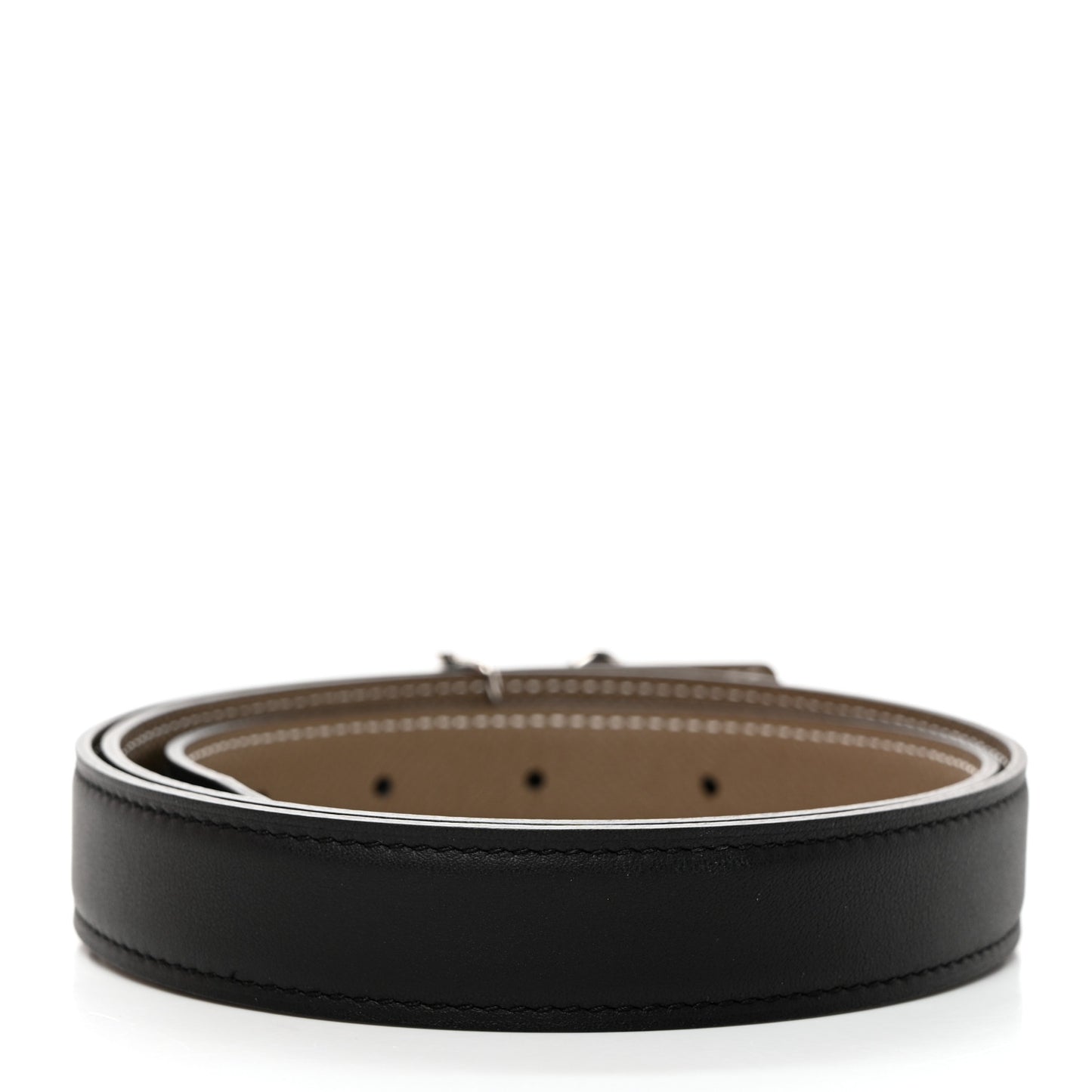 Swift Epsom 24mm H Cursives Belt 80 32 Black Etoupe