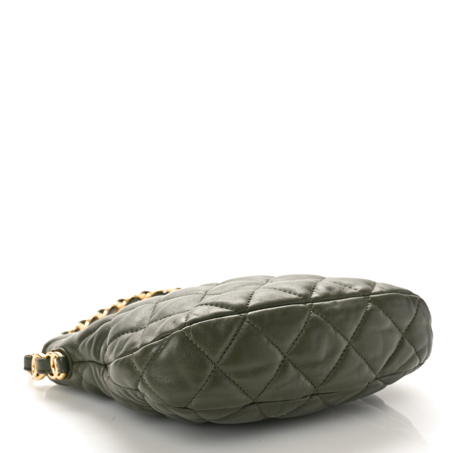 Chanel Lambskin Quilted CC Links Hobo Khaki 4 of 10