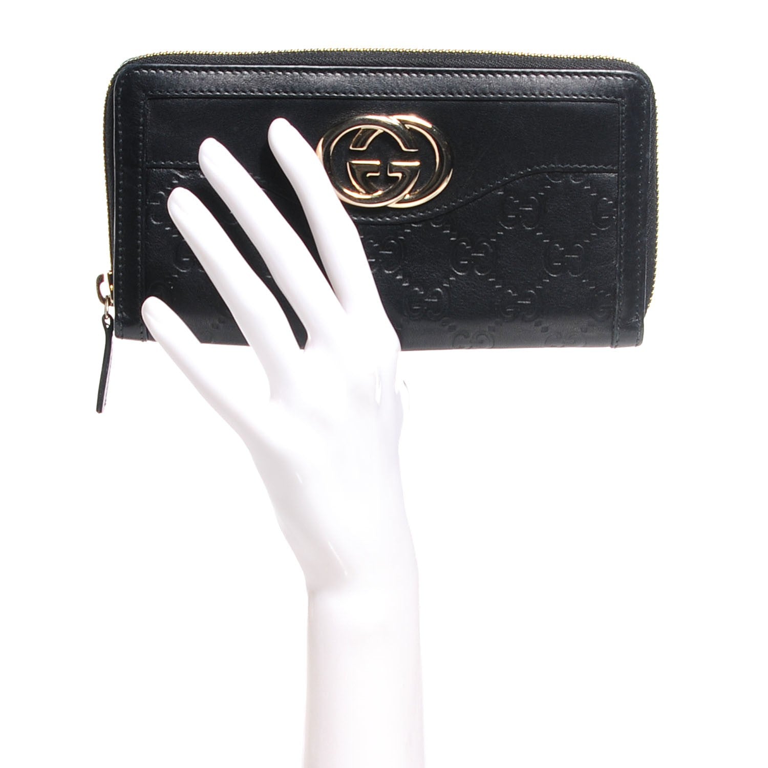 Gucci Guccissima Sukey Zip Around Wallet Black 2 of 6