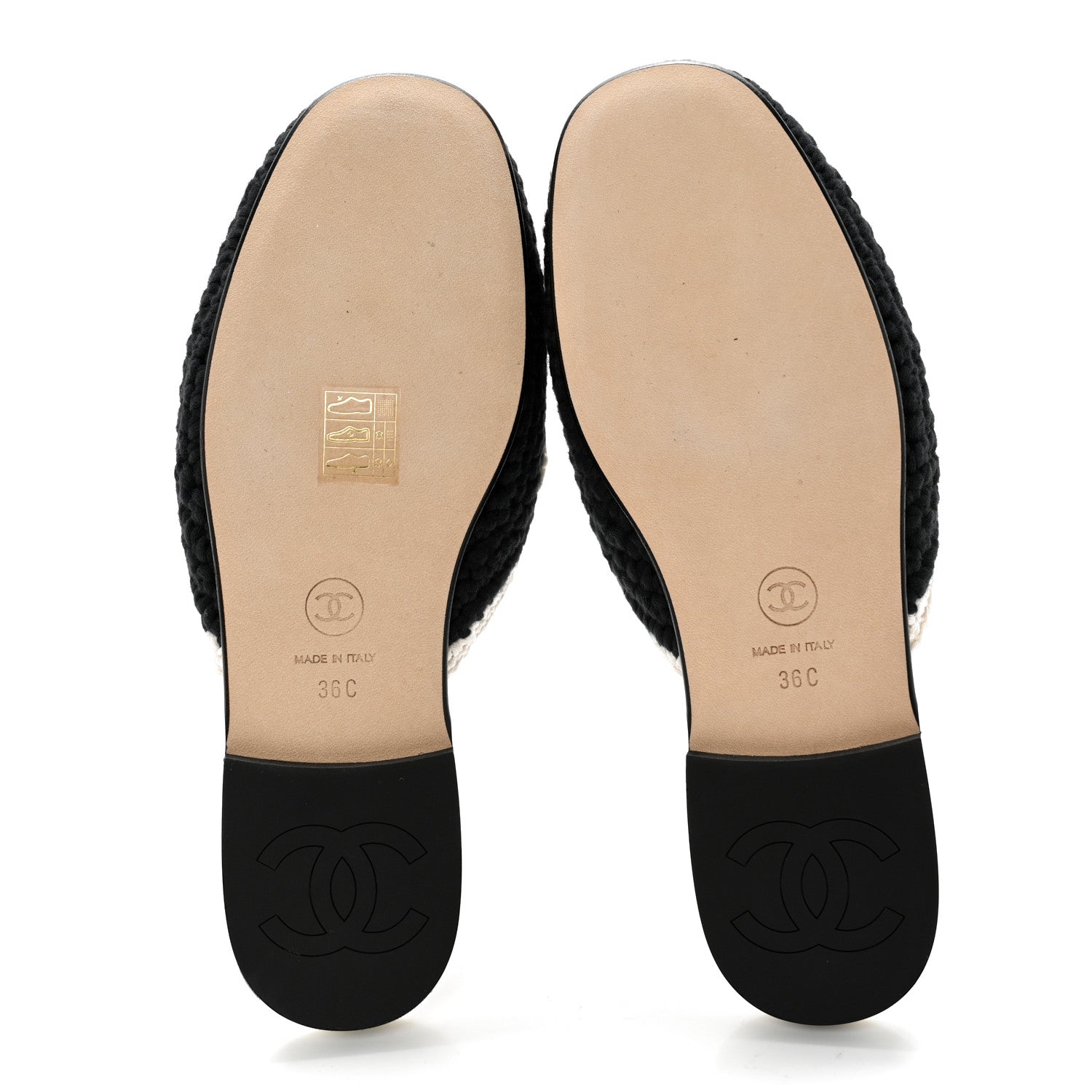 Chanel CHANE Crochet CC Mules 36 Black Ivory 5 of 9