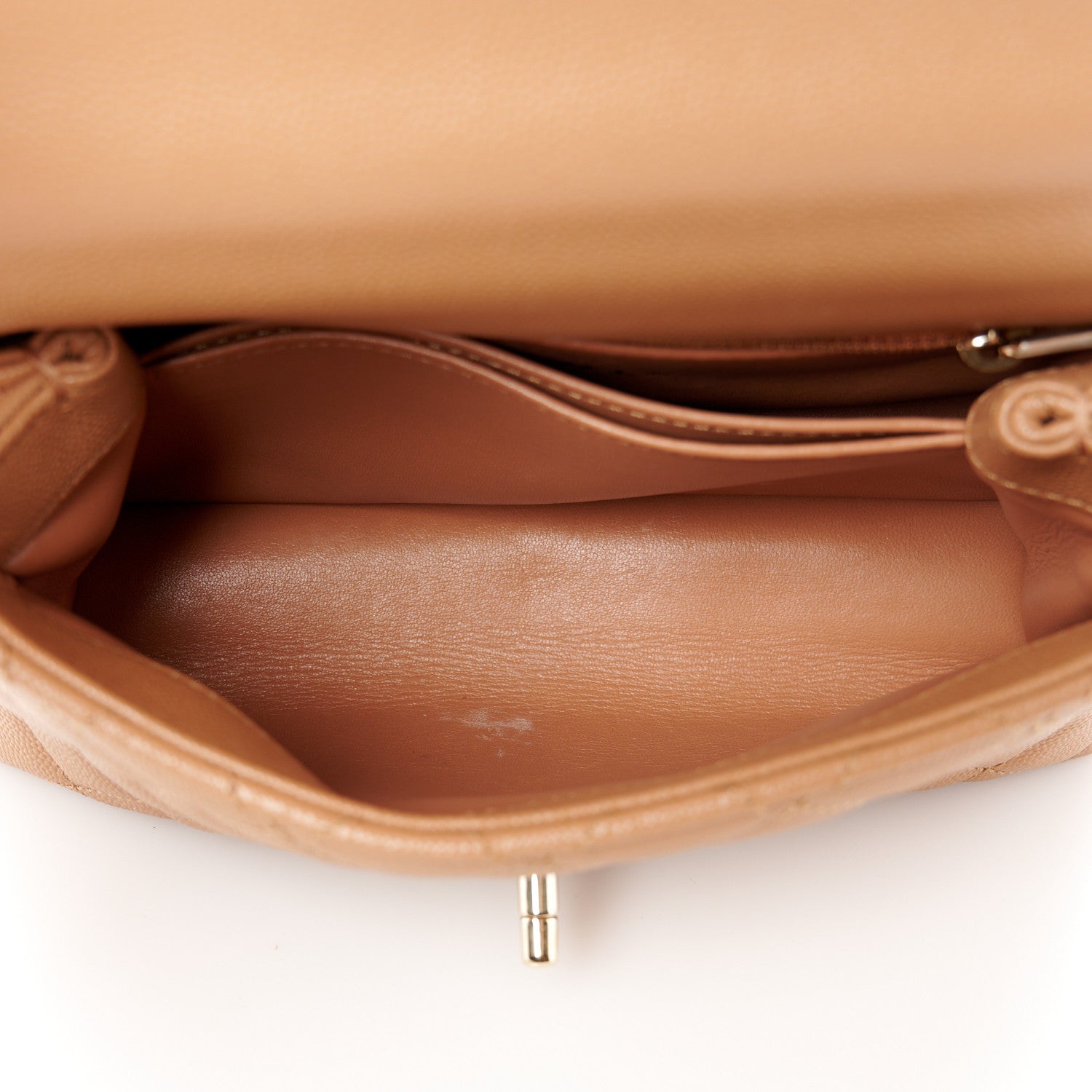 Chanel Caviar Quilted Lizard Embossed Mini Coco Handle Flap Brown 5 of 11