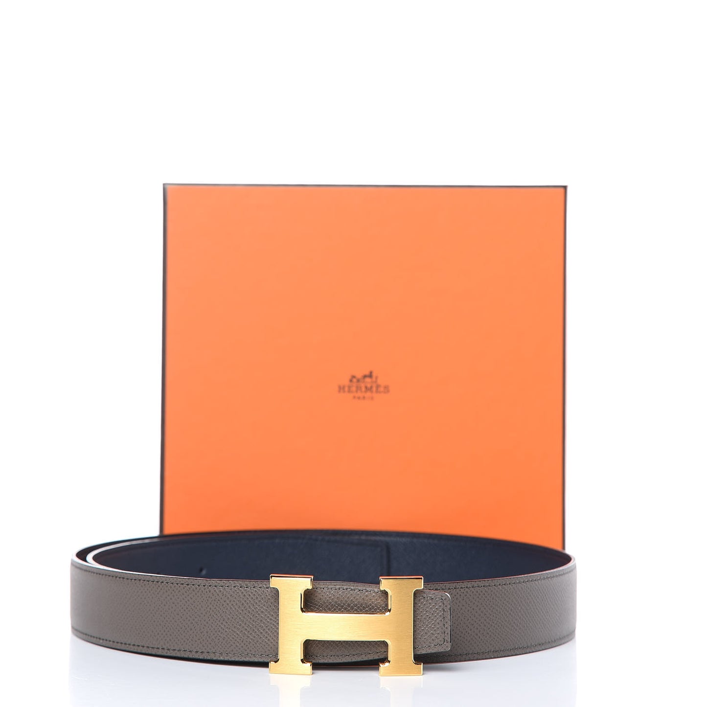 Epsom 32mm H Belt 90 Etain Bleu Saphir