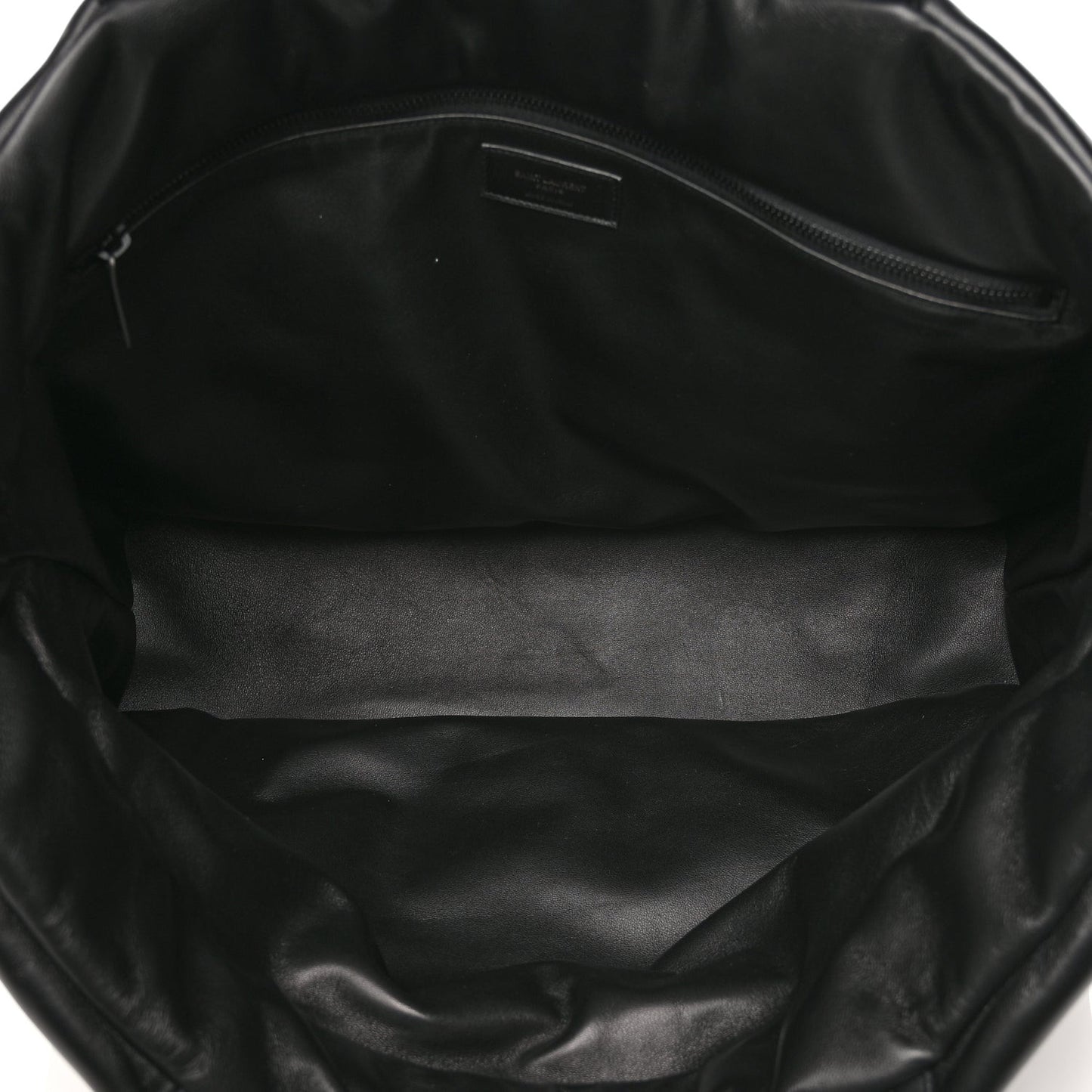 Lambskin Wide Puffer Tote Black Black