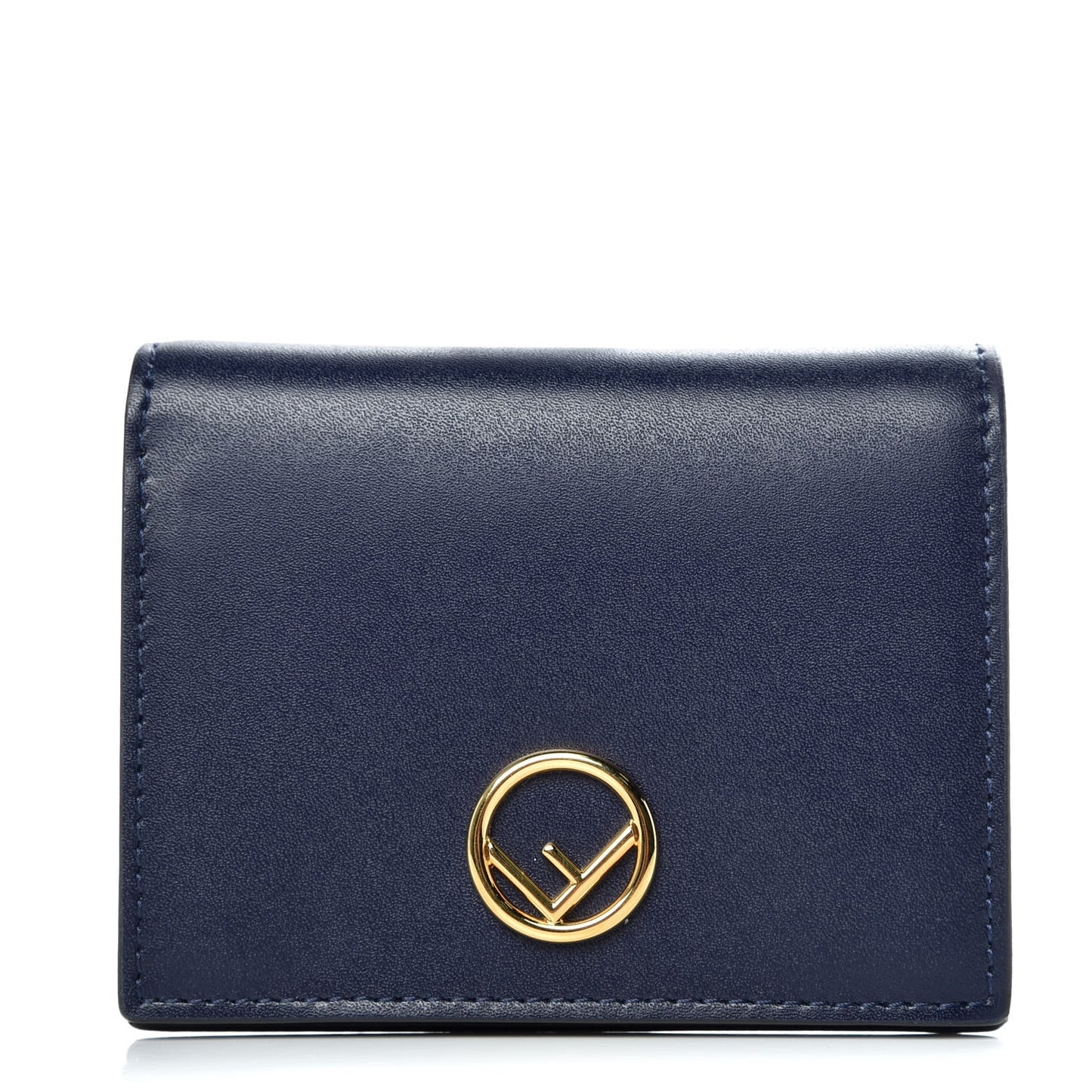 Vitello Liberty Lucido F is Fendi Compact Bi-Fold Wallet Blueberry