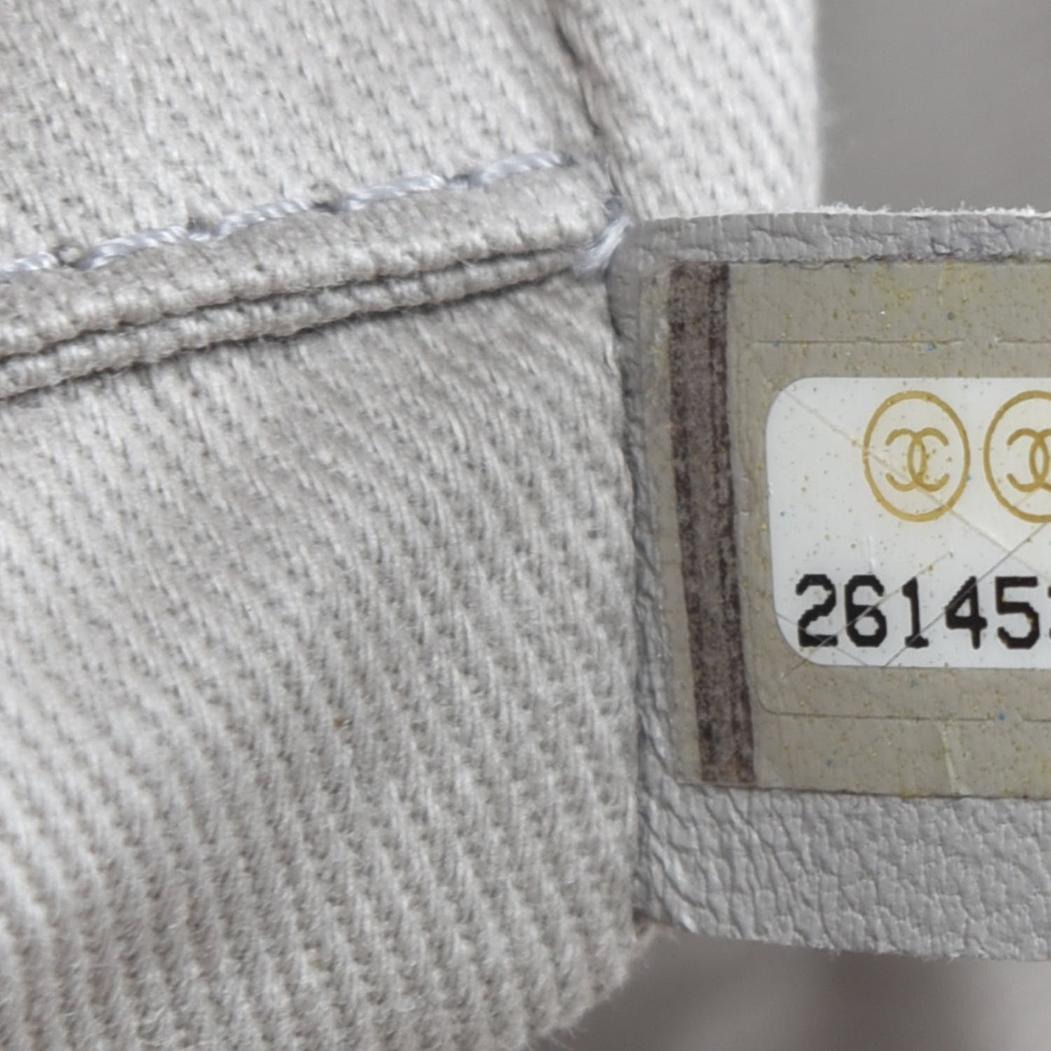 Chanel Striped Canvas Small Deauville Tote Grey Black 9 of 10