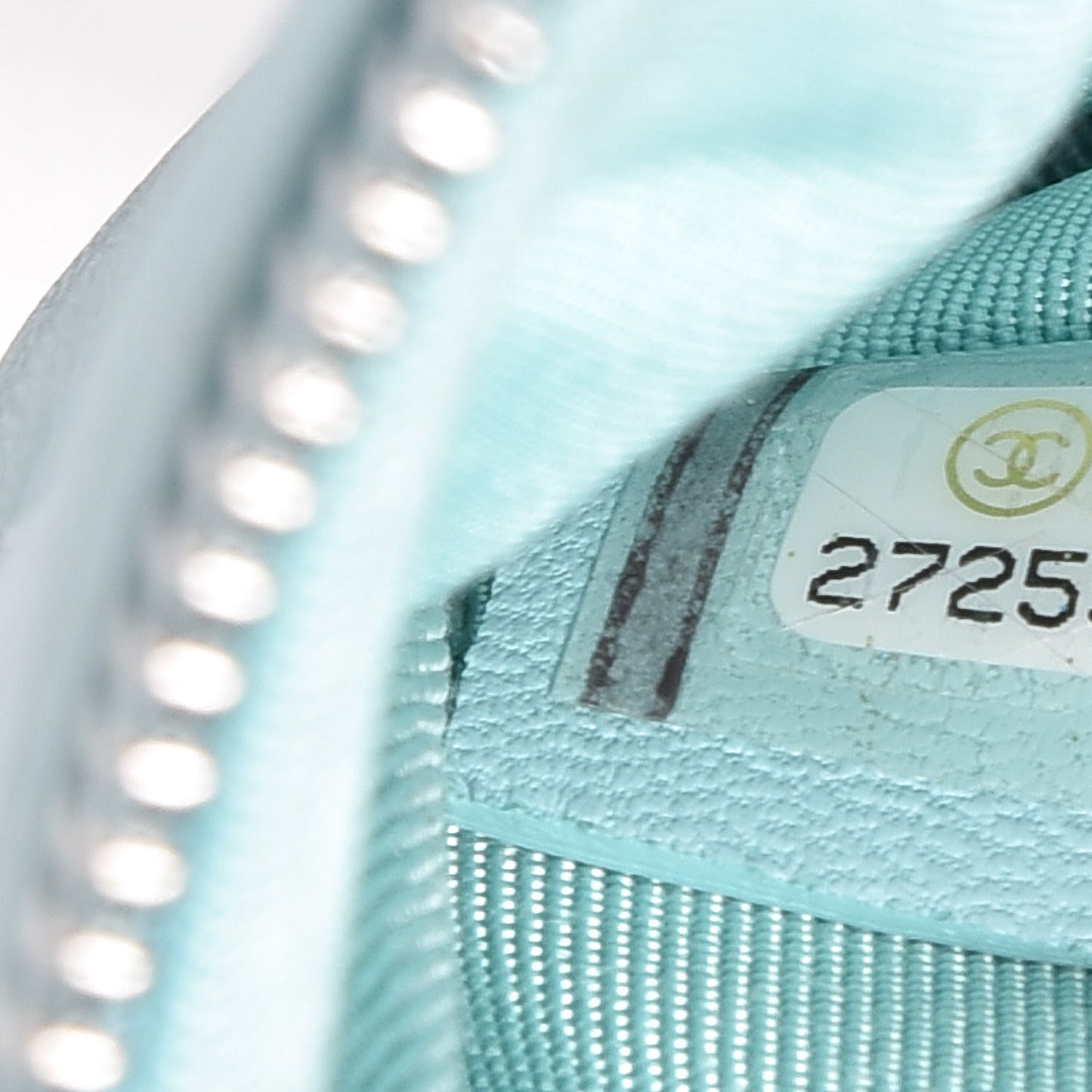 Lambskin Quilted Small Cosmetic Case Blue