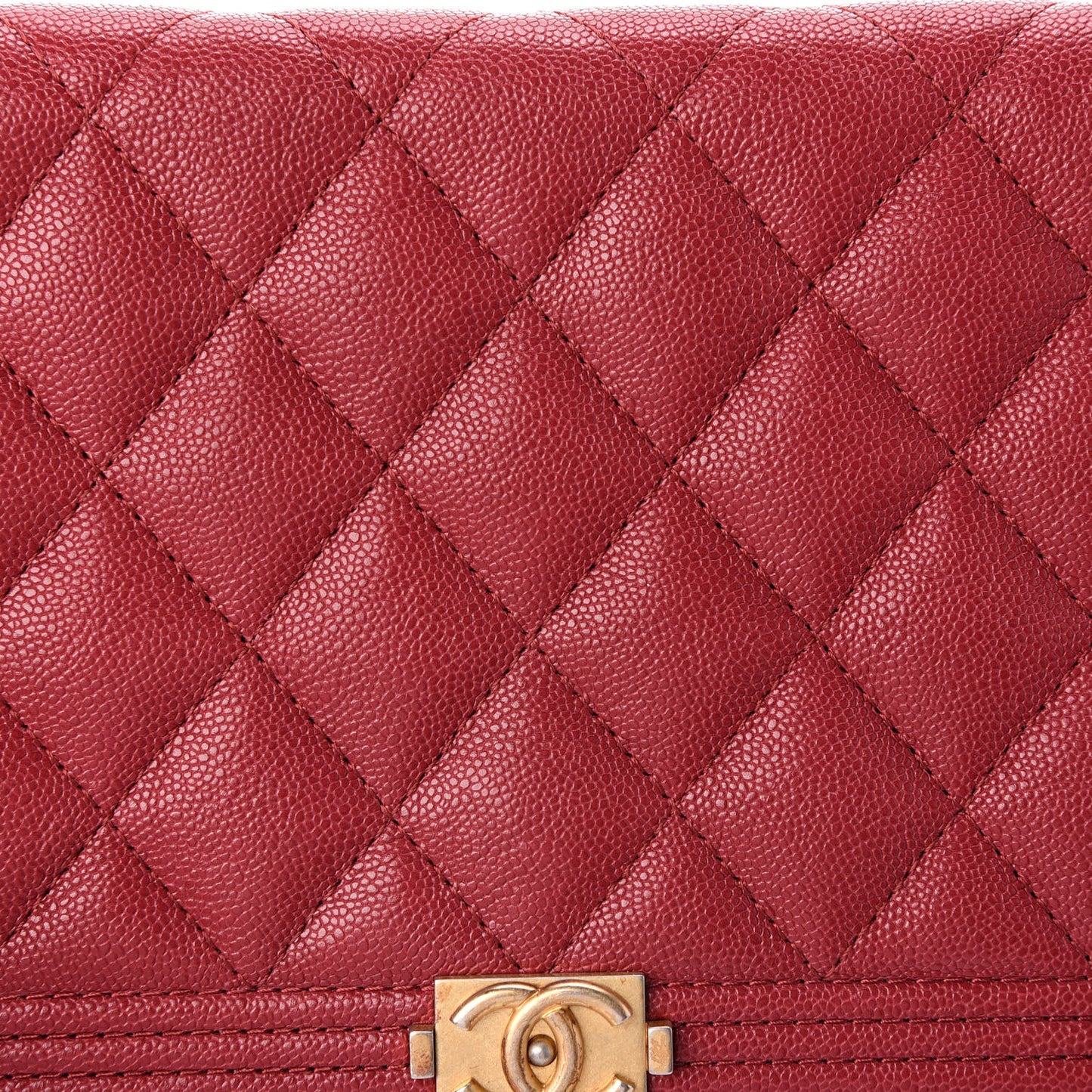 Caviar Quilted Boy Wallet On Chain WOC Red
