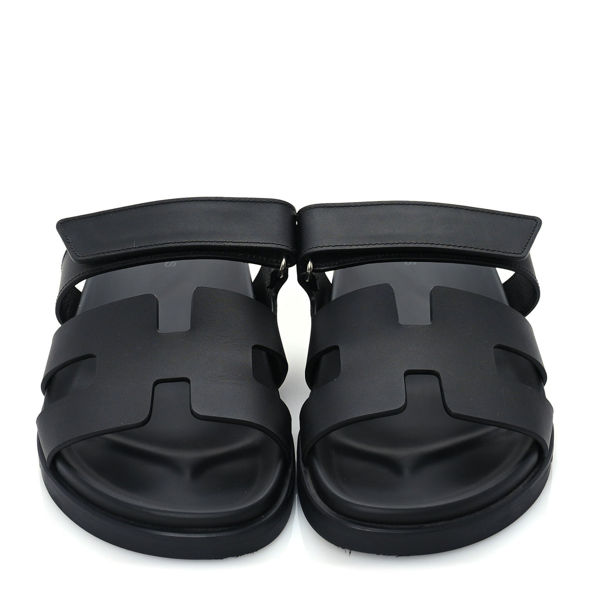 Hermes Calfskin Womens Chypre Sandals 38 Black 3 of 7