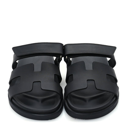 Hermes Calfskin Womens Chypre Sandals 38 Black 3 of 7