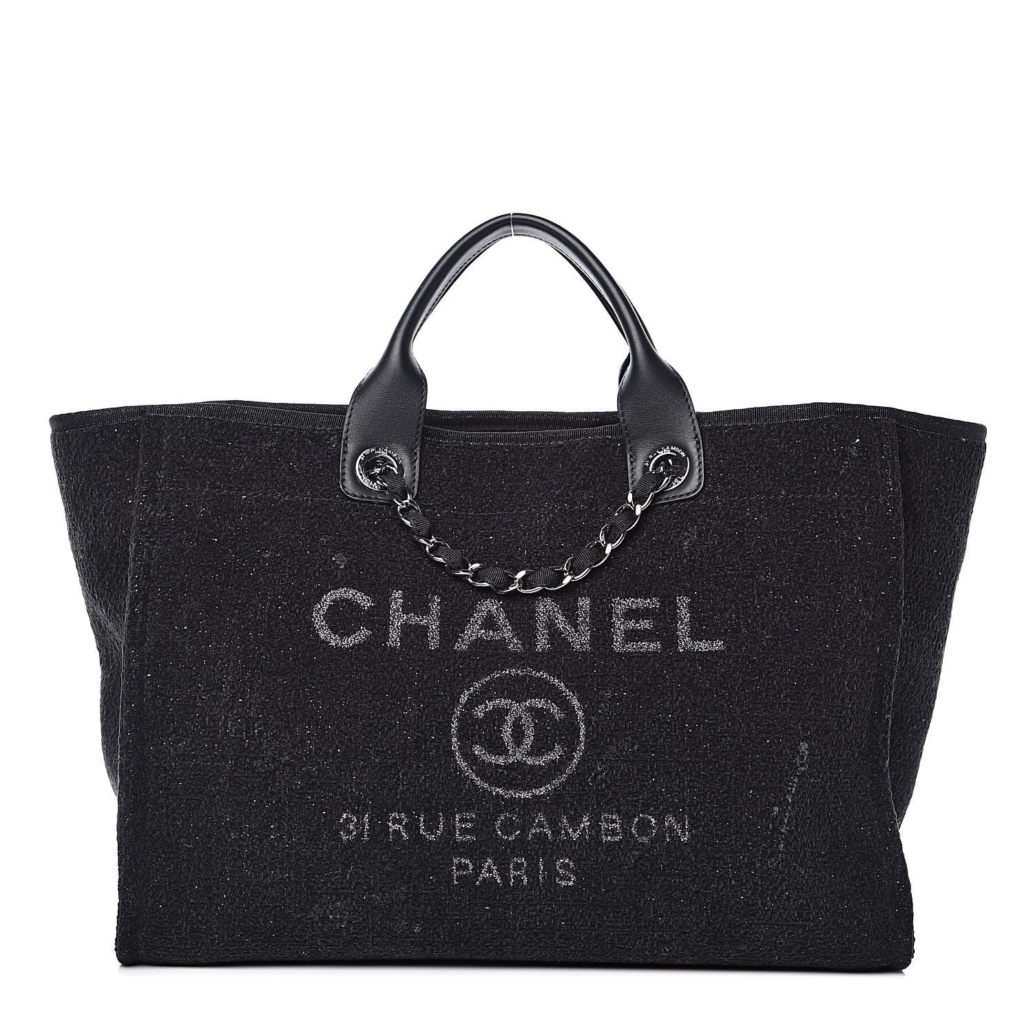Chanel Lurex Boucle Medium Deauville Tote Black 1 of 13