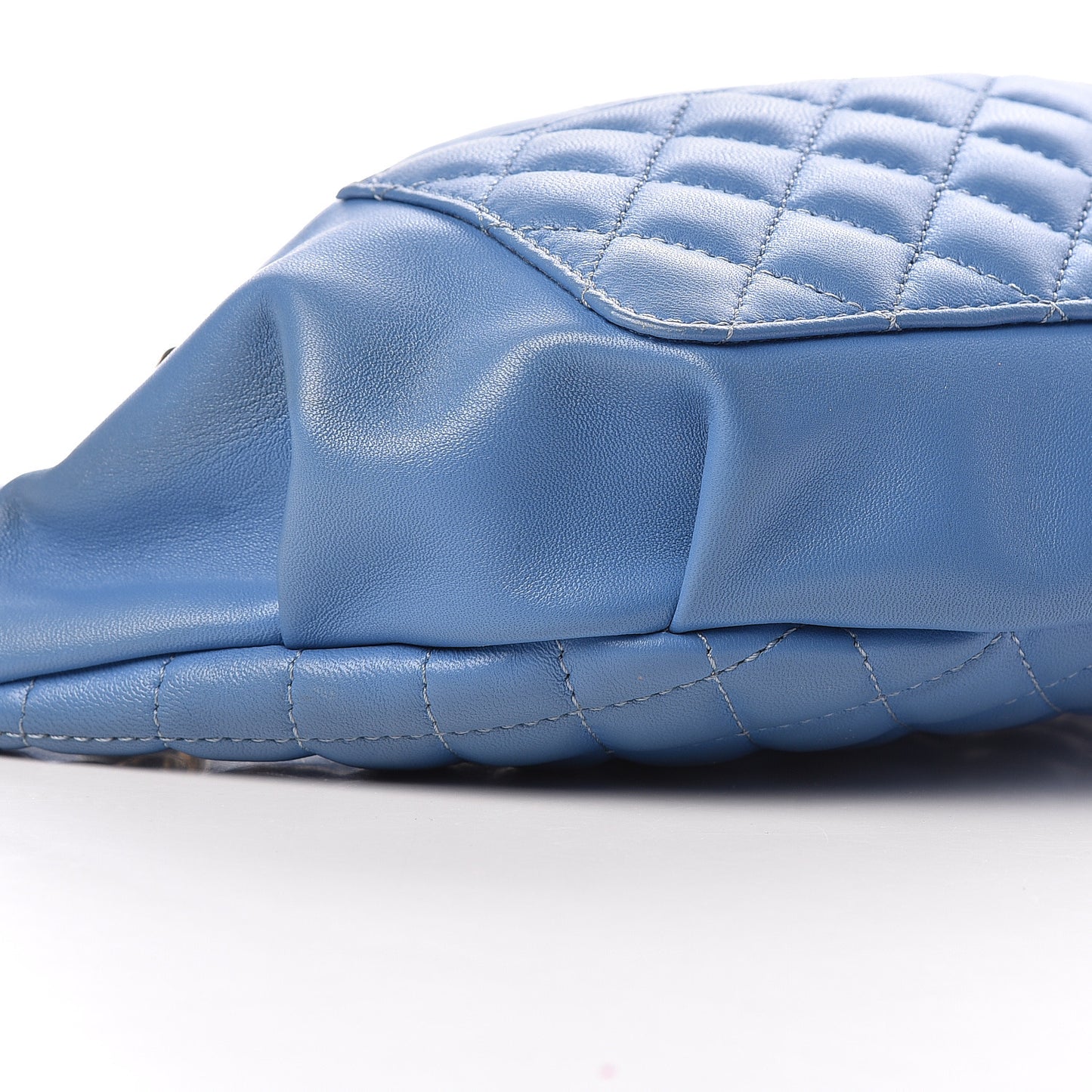 Lambskin Quilted Bi Waist Bag Fanny Pack Blue