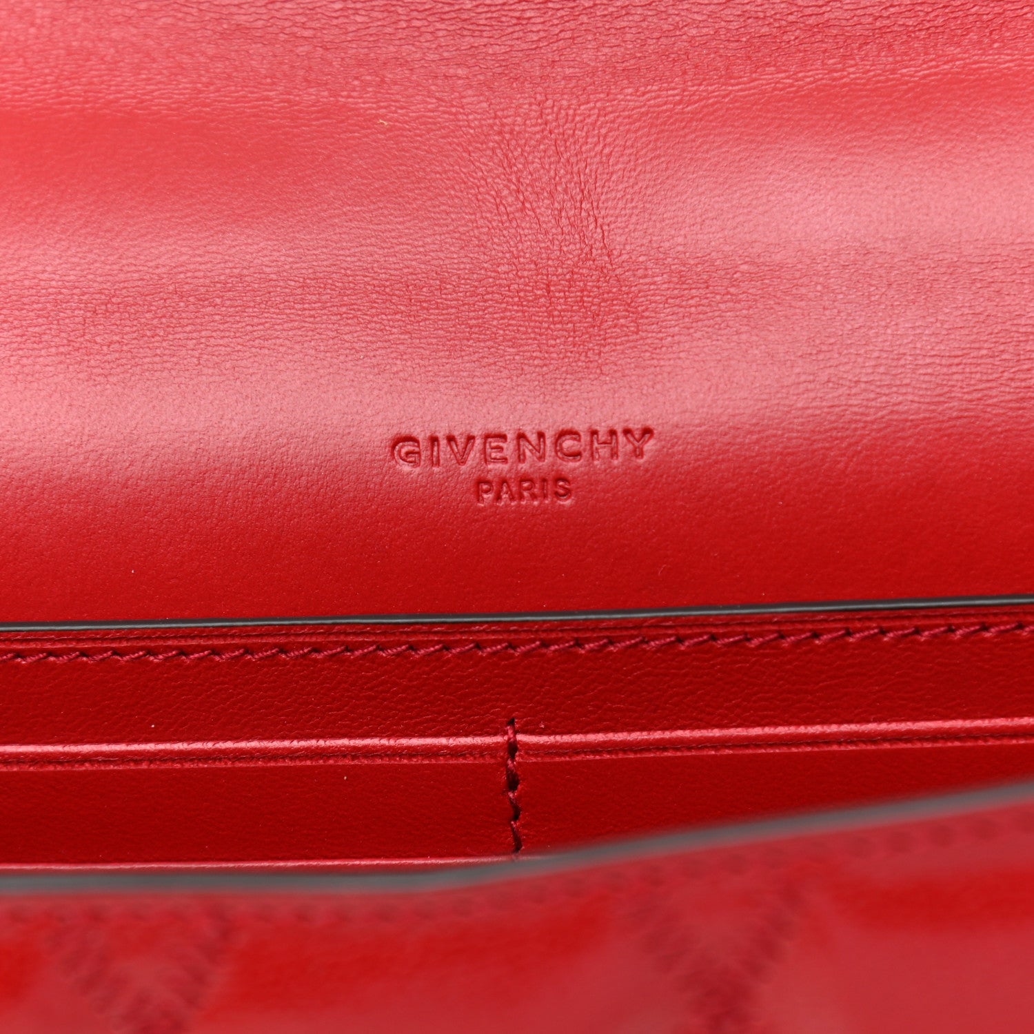 Givenchy Goatskin Quilted GV3 Strap Wallet Vermillon 6 of 14