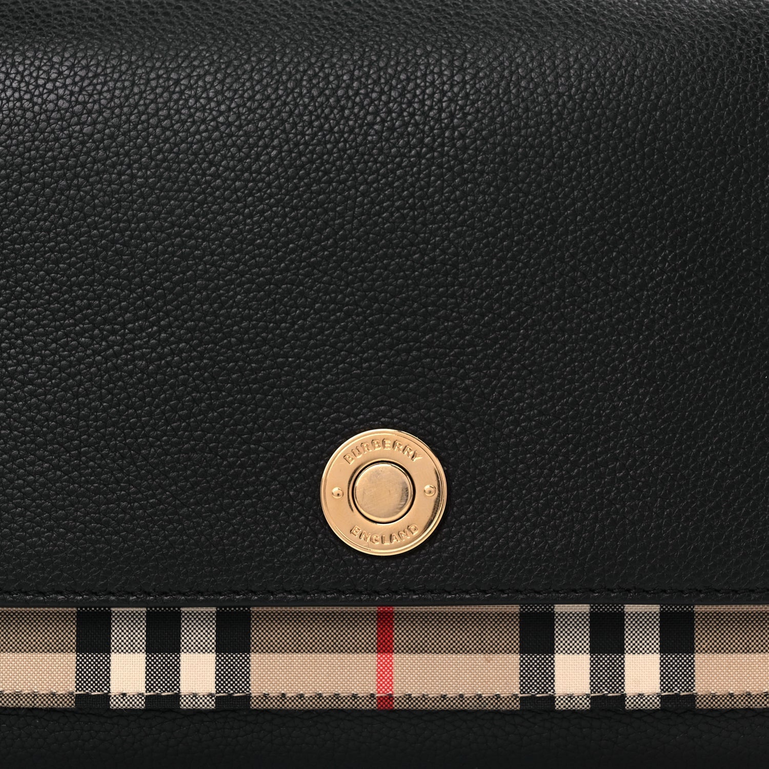 Burberry Coated Canvas Calfskin Vintage Check Medium Note Crossbody Bag Black 6 of 8