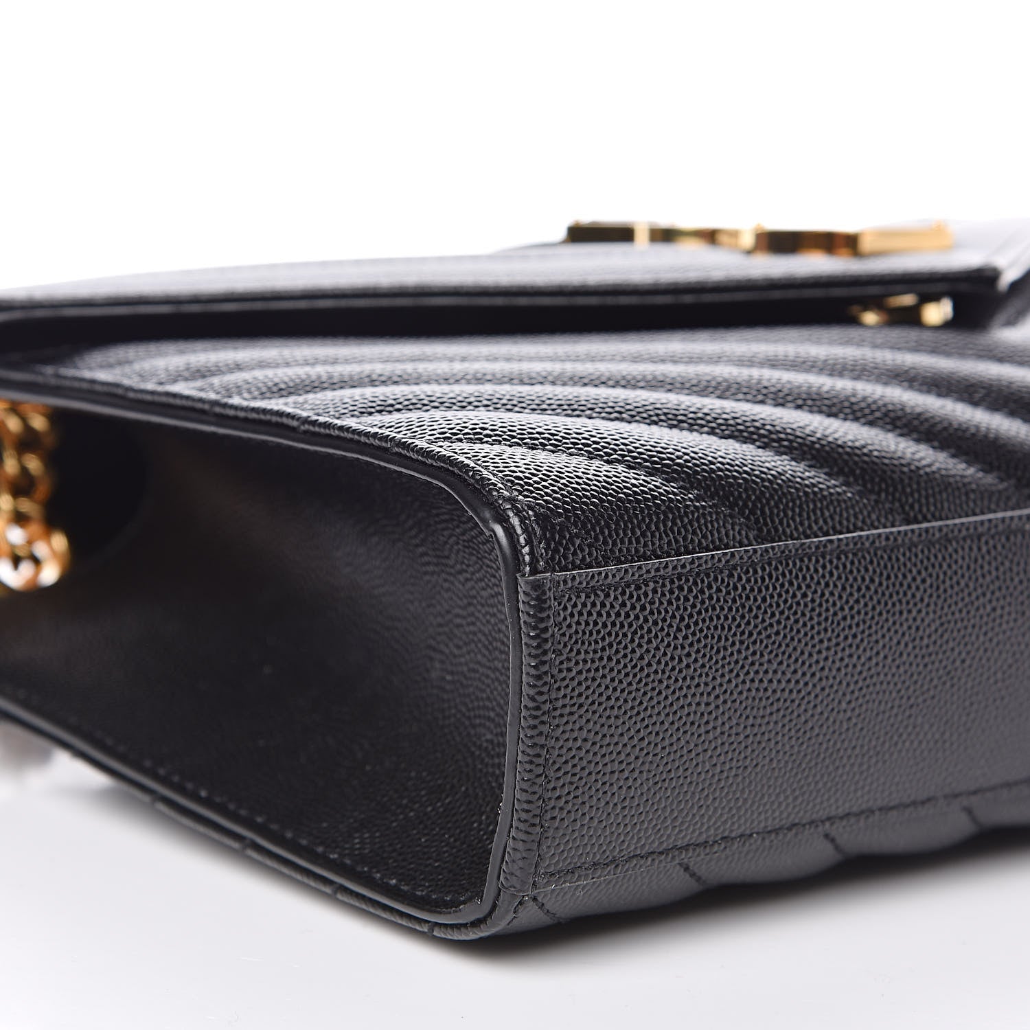 Saint Laurent Grain De Poudre Matelasse Chevron Medium Monogram Satchel Black 8 of 10