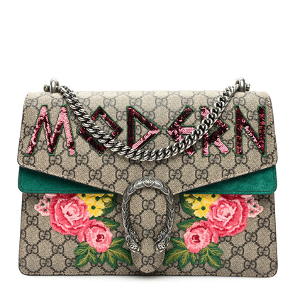 Gucci GG Supreme Monogram Embroidered Medium Dionysus Shoulder Bag Emerald 1 of 13