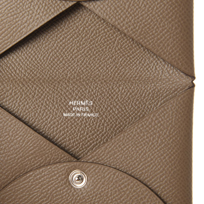 Hermes Epsom Calvi Card Case Etoupe 6 of 8