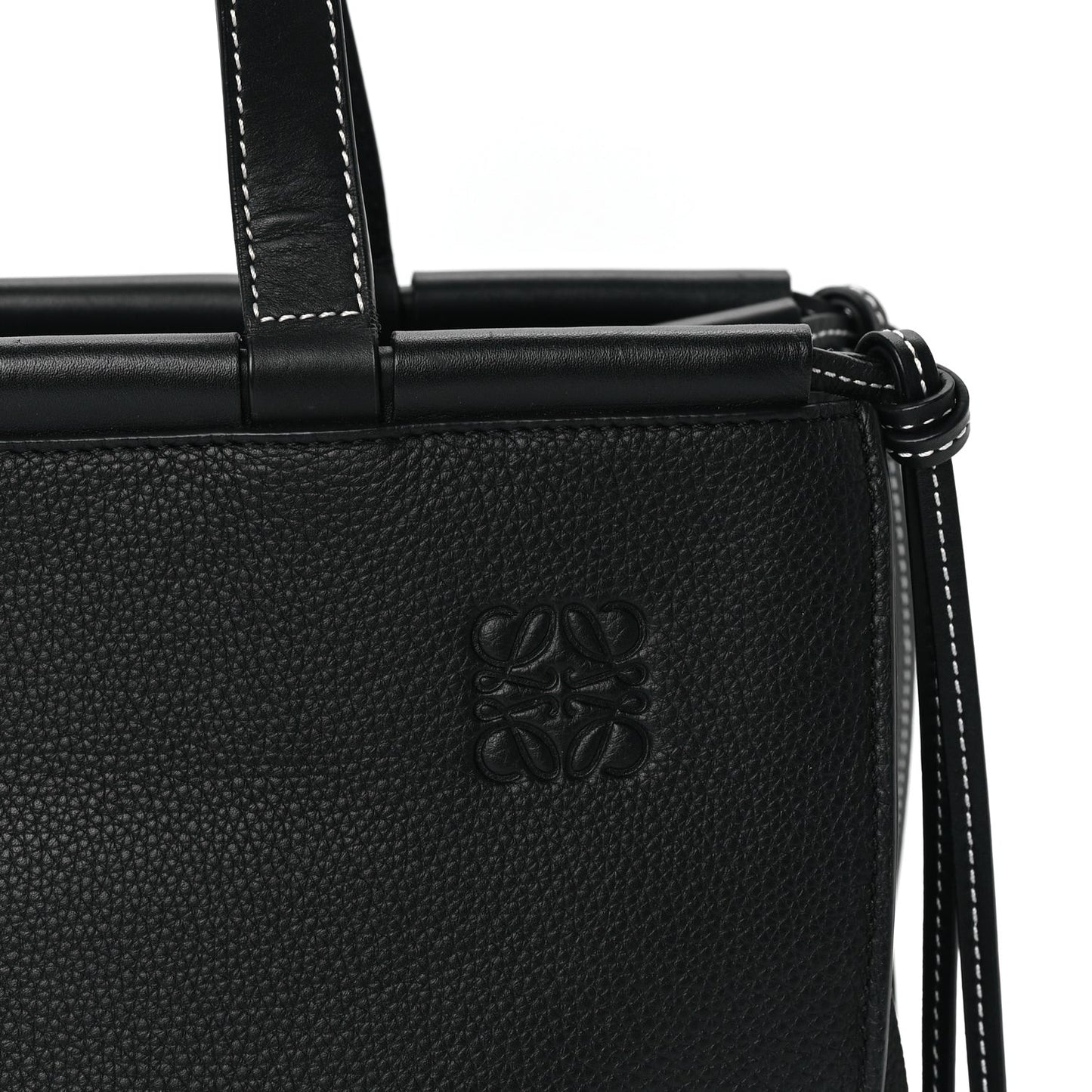 Grained Calfskin Small Cushion Tote Black