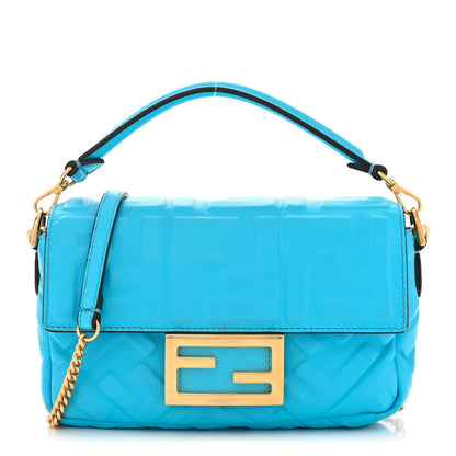 Fendi Nappa FF 1974 Embossed Mini Baguette Pool 1 of 11