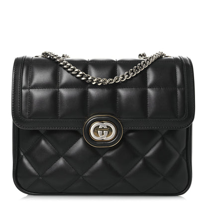Gucci Calfskin Quilted Small Deco Shoulder Bag Black 7 of 7