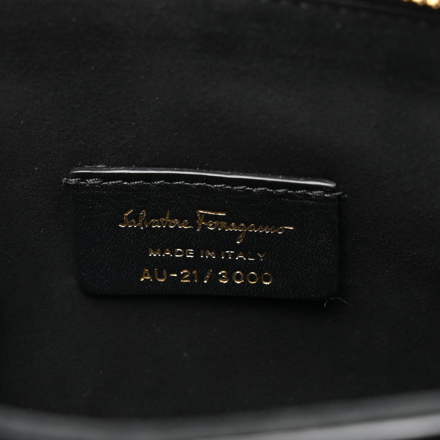 Salvatore Ferragamo Calfskin Trapezio Shoulder Bag Black 8 of 12