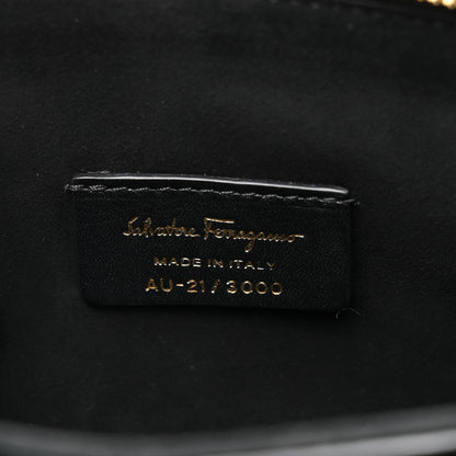 Salvatore Ferragamo Calfskin Trapezio Shoulder Bag Black 8 of 12