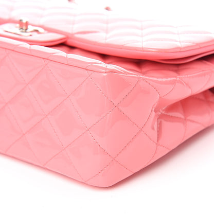 Chanel Patent Quilted Jumbo Double Flap Pink 8 of 9