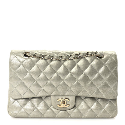 Chanel Iridescent Calfskin Quilted Medium Double Flap  Silver 1 of 9