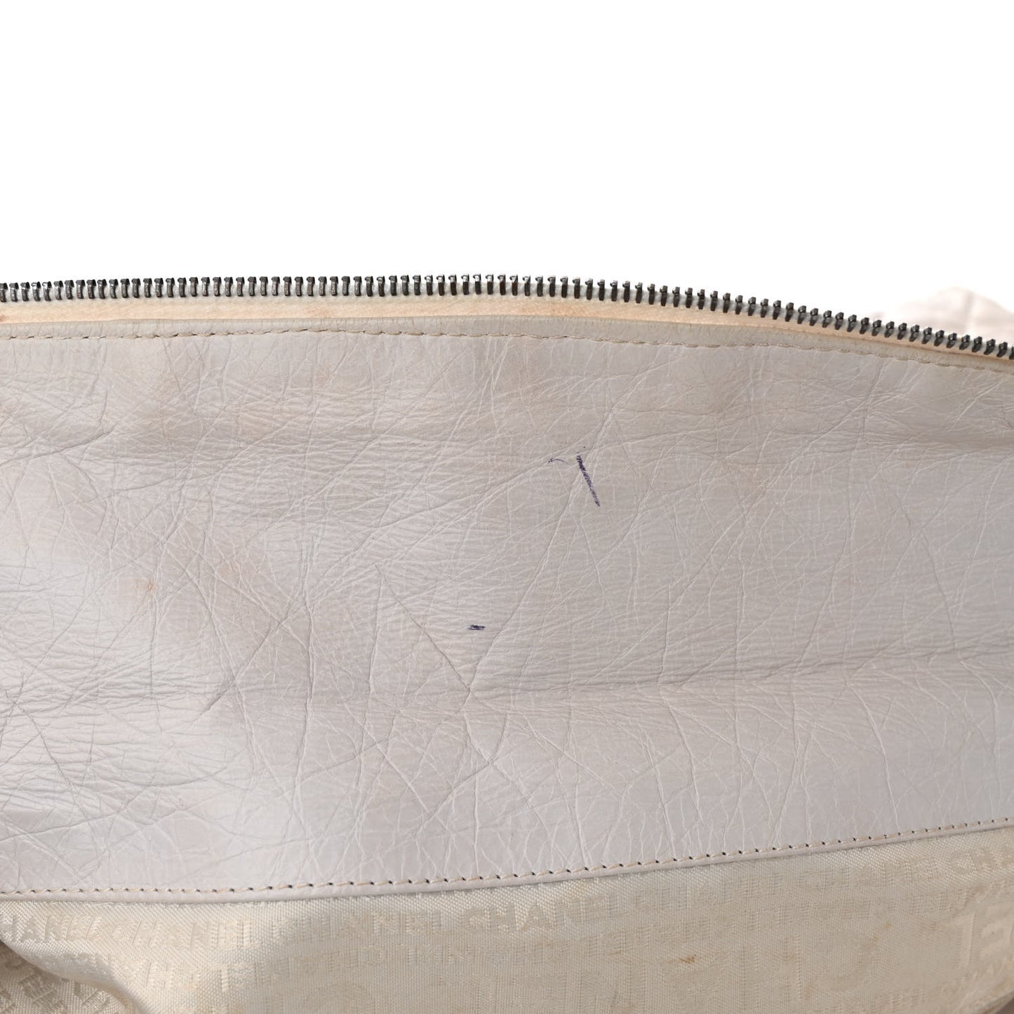 Distressed Lambskin Vintage Ligne Lady Braid XL Tote Beige