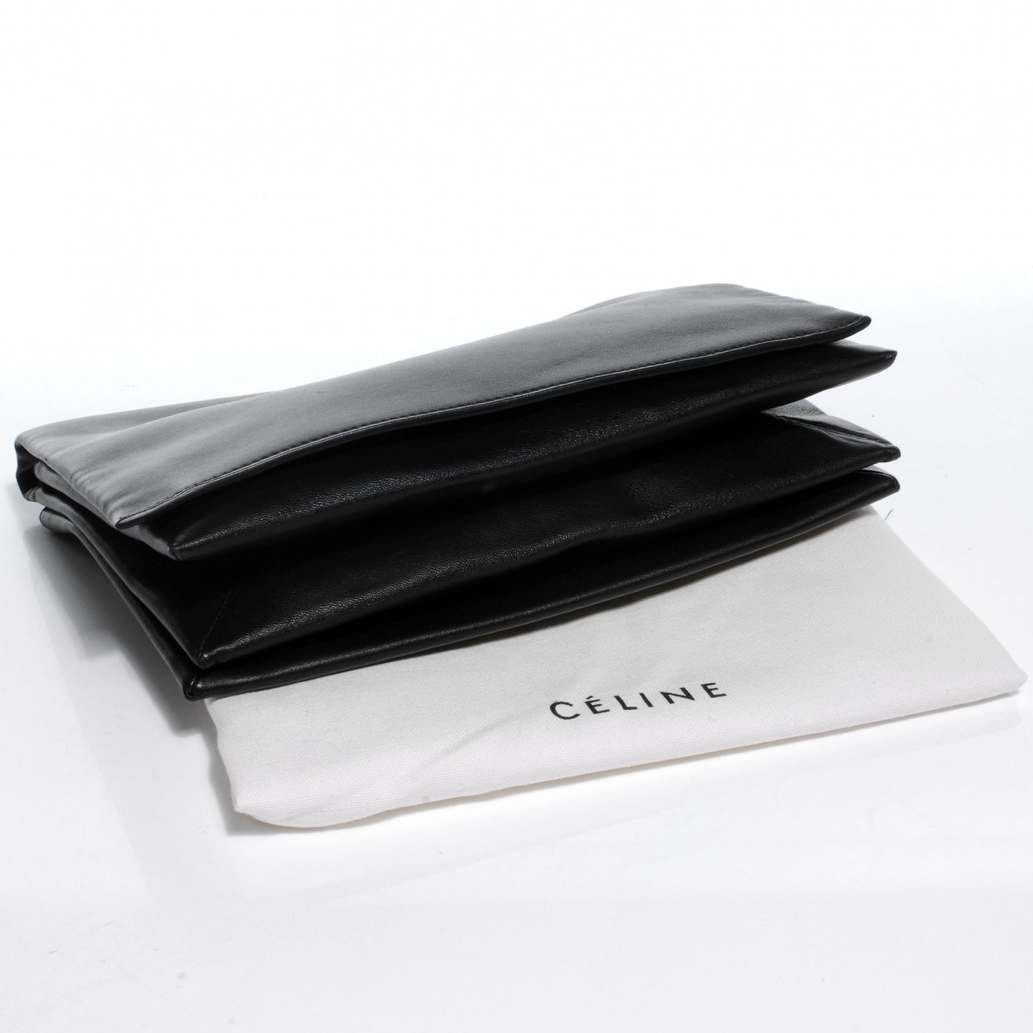Leather Roll Clutch Black