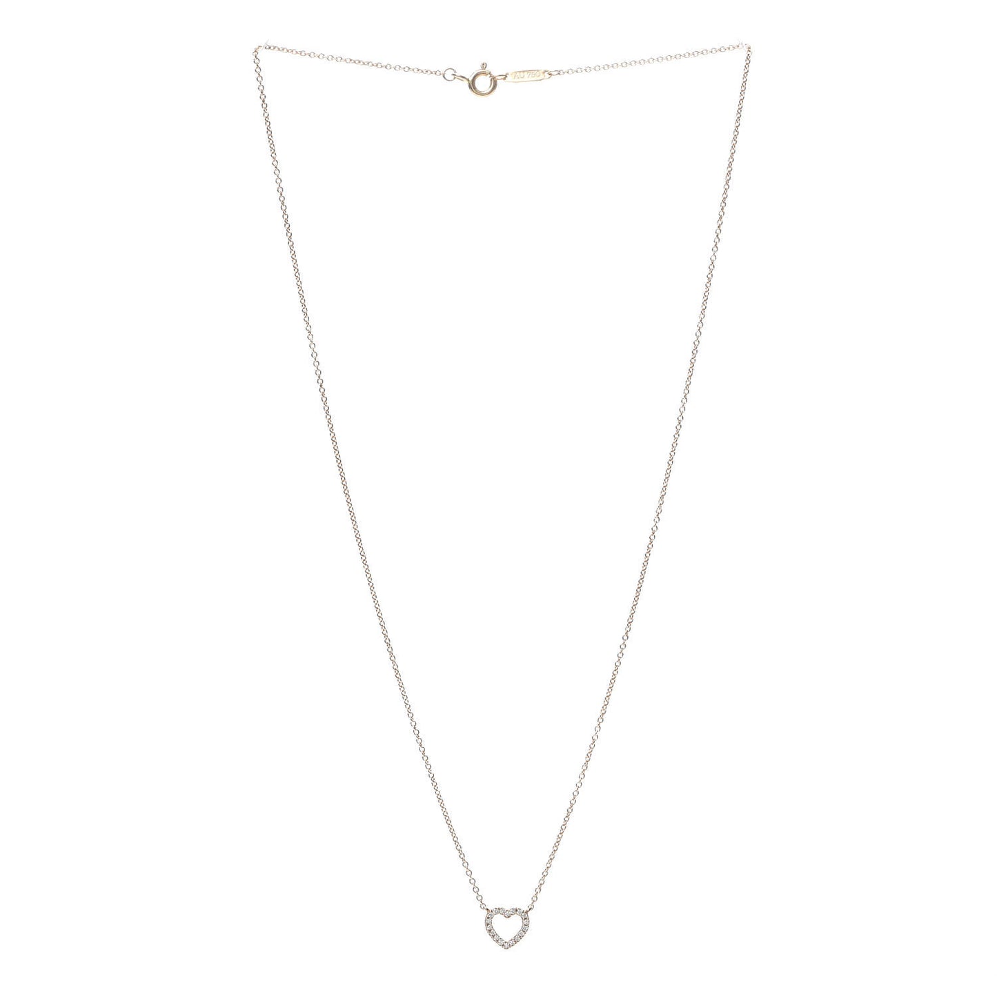 18K Rose Gold Diamond Metro Heart Pendant Necklace
