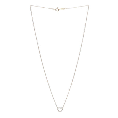 Tiffany 18K Rose Gold Diamond Metro Heart Pendant Necklace 3 of 6