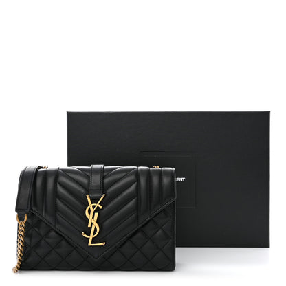 Saint Laurent Grain De Poudre Textured Mixed Matelasse Triquilt Small Monogram Satchel Black 11 of 11