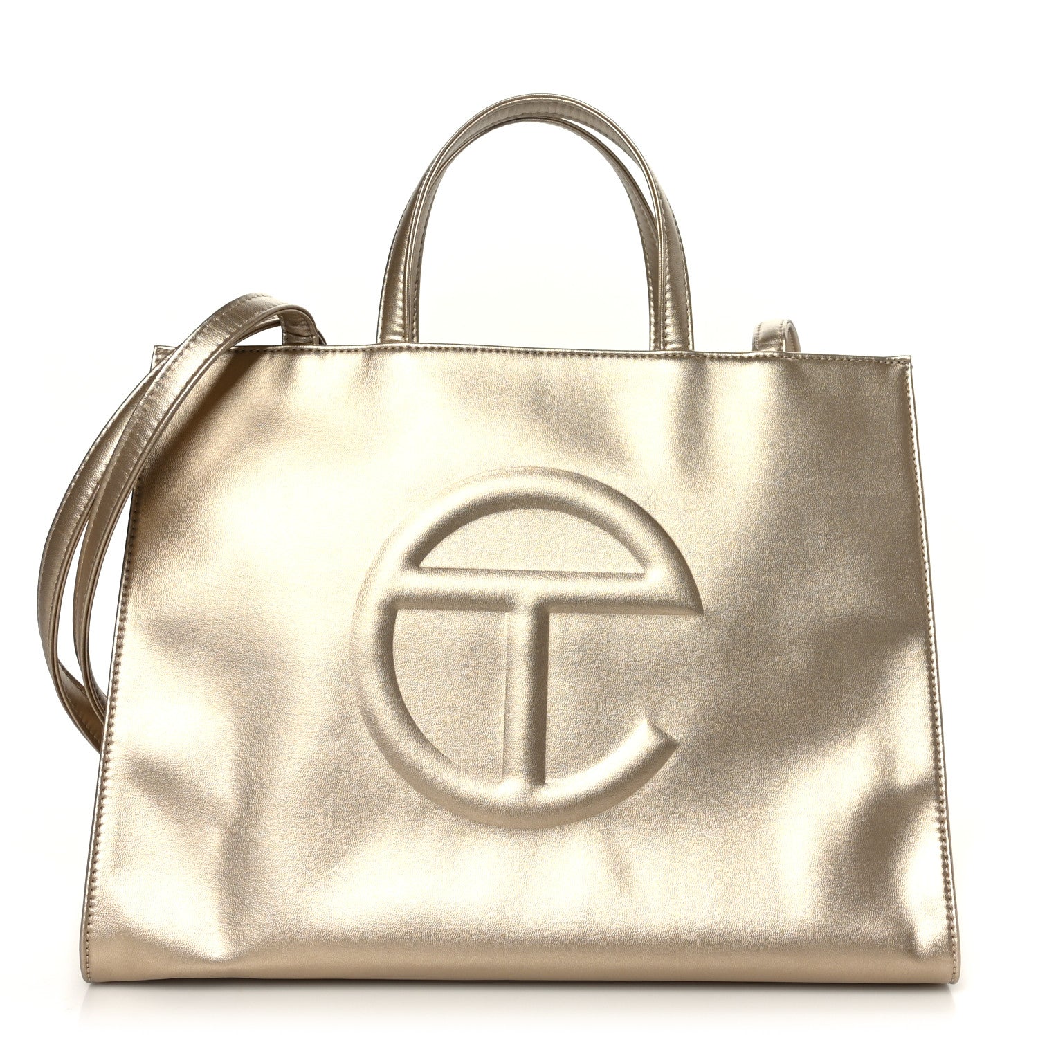 Telfar Metallic Vegan Leather Medium Shopping Bag Gold 1 of 8