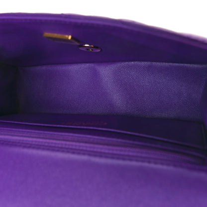 Chanel Lambskin Quilted Mini Top Handle Rectangular Flap Dark Purple 5 of 11