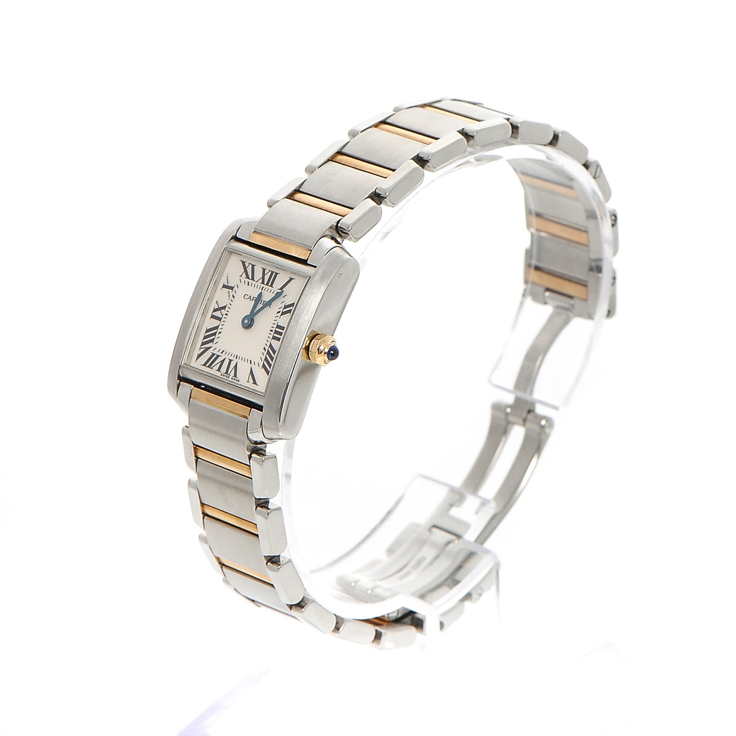 Stainless Steel 18K Yellow Gold 20mm Tank Francaise Quartz Watch
